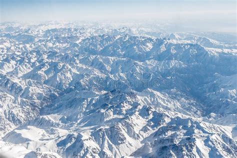 Aerial view of Himalayas stock photo. Image of high, range - 64116176