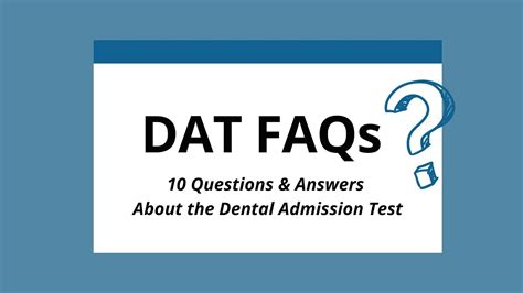 DAT Exam: 10 Questions & Answers About the Dental Admission Test! DAT ...