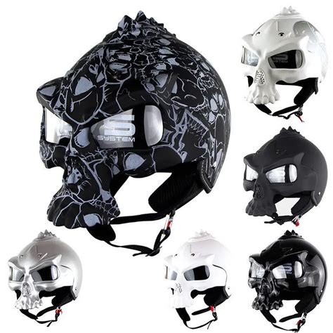 DOT Skull Motorcycle helmet Retro half face helmets Motorbike Capacete Moto Cascos Racing Armet ...