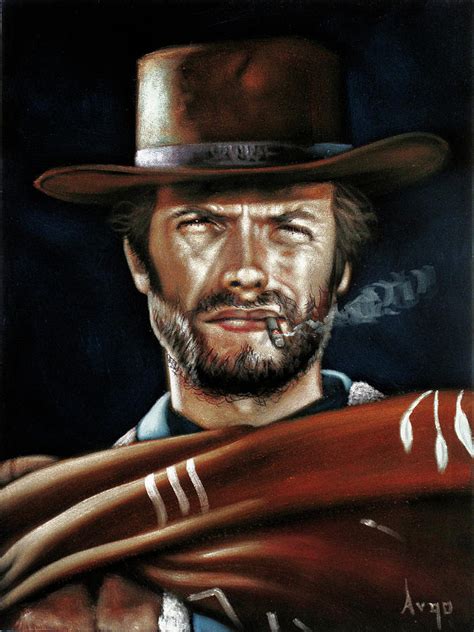 Clint Eastwood Portrait, Man with no name Painting by Argo