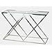 Amazon.com: Glass Console Table with Metal Legs - Console Table with Double X Leg Design ...