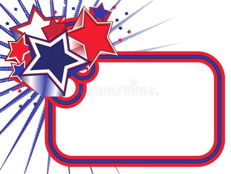 Red, White and Blue Stars Banner on White BKGD Stock Vector - Illustration of concentric, happy ...