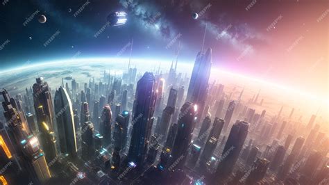 Premium AI Image | An Expressive View Of A Futuristic City With A ...