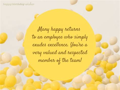 An employee who exudes excellence - Happy Birthday Wisher