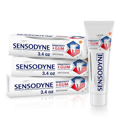 Sensodyne Sensitivity & Gum Whitening Toothpaste, 3.4 Ounces (Pack of 3 ...