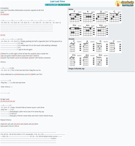 Chord: Last Last Time - tab, song lyric, sheet, guitar, ukulele | chords.vip