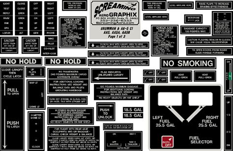 Precut Placard Kits | Grumman Aircraft Parts