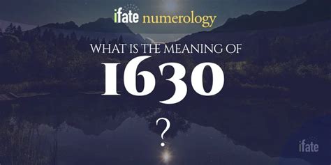 Number The Meaning of the Number 1630