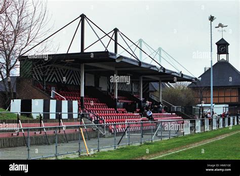 Surrey Docks Stadium, home of Fisher Athletic FC (London), pictured in February 1995 Stock Photo ...