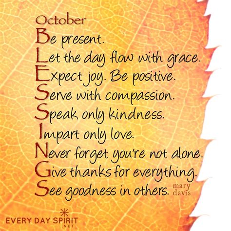 October blessings with great love! Every Day Spirit: A Daybook of Wisdom, Joy and Peace. Made ...