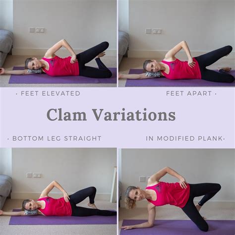 variations of pilates clam exercise