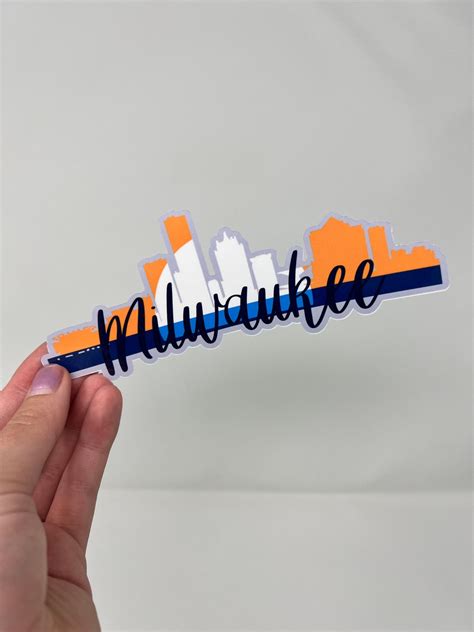 Milwaukee Skyline Silhouette Sticker, Milwaukee Wisconsin, Waterproof Decal, Wisconsin Sticker ...