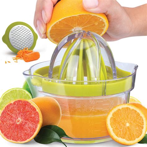 Lemon Juicer Squeezer with Built-In 12 oz Measuring Cup, Strainer & Vegetable Grater - Walmart ...