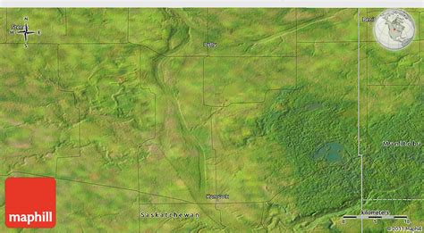 Satellite 3D Map of Kamsack