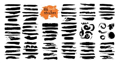 Brush strokes hand drawn vector illustration - Vector 590214 Vector Art at Vecteezy