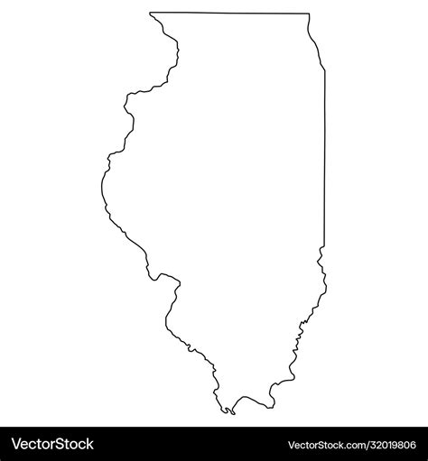 Illinois il state border usa map outline Vector Image