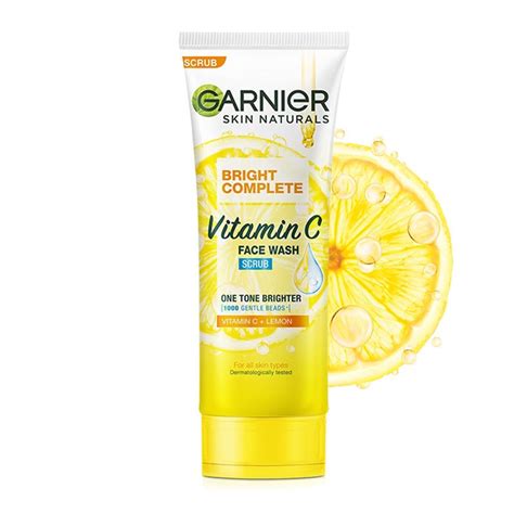 Jual Garnier Bright Complete Vitamin C Face Wash Scrub 100ml - HBHoz