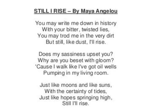 Maya Angelou Poems Still I Rise