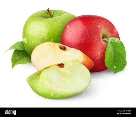 Red and green apples isolated on white Stock Photo - Alamy