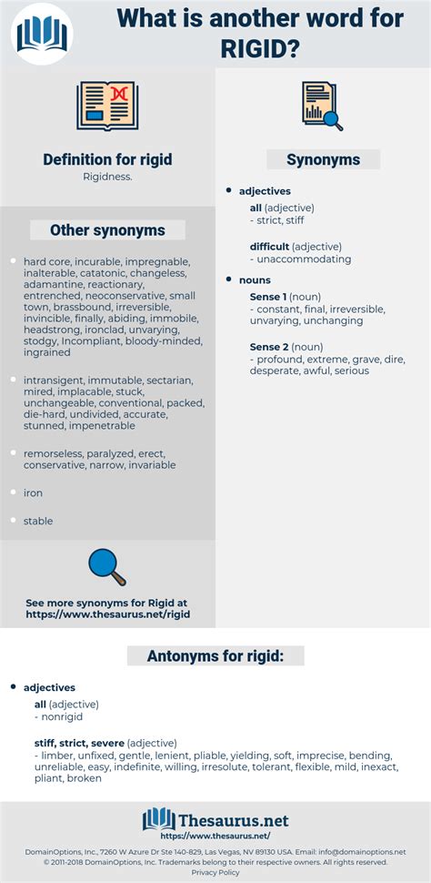 RIGID: 1366 Synonyms and 543 Antonyms | Thesaurus.net