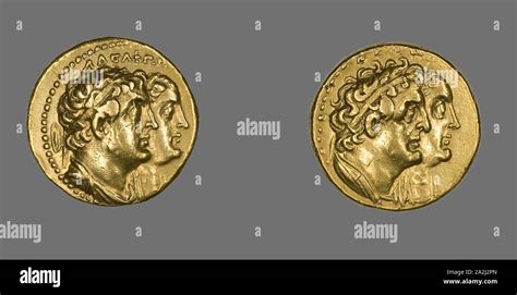 Tetradrachm (Coin) Portraying King Ptolemy II Philadelphos and Queen Arsinoe II, After 270 BC ...