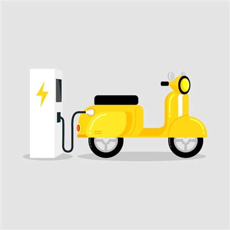 Premium Vector | Yellow electric scooter with EV electric vehicle ...