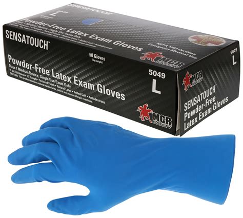 MCR Safety Powder-Free Latex Exam Gloves (50 Count) (5049-M)