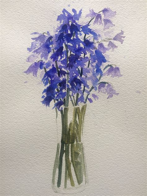 Bluebells - watercolour Watercolor Pencil Art, Watercolour Flowers, Loose Watercolor, Watercolor ...