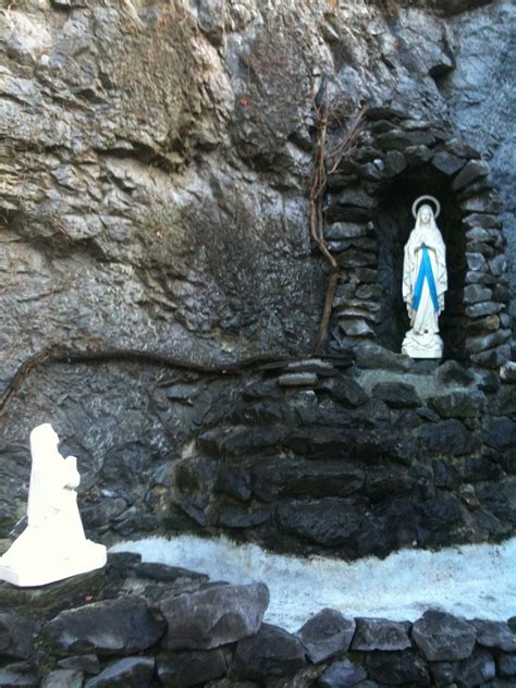 The Grotto, where St. Bernadette had a miraculous encounter with Mother Mary. Lourdes, France ...