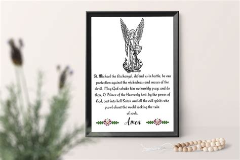 St. Michael Prayer Printable/saint Michael Print Art/catholic Wall Art ...