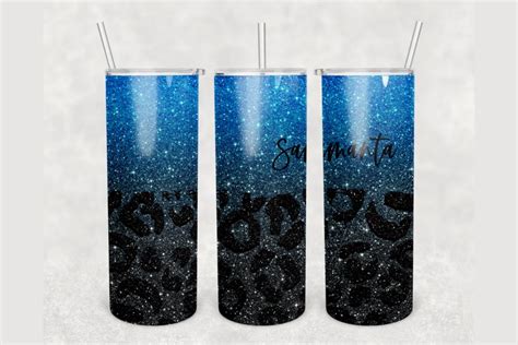 Personalized Blue Ombre 20 oz sublimation design tumbler