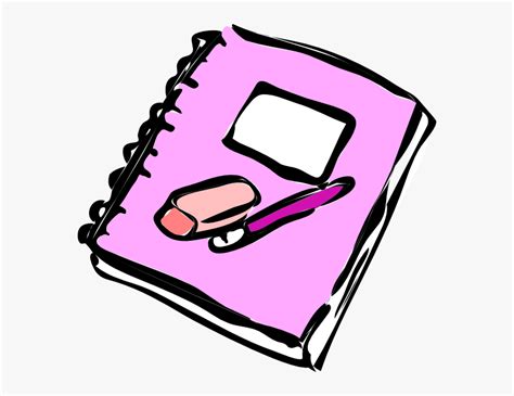 Cute Notepad Cliparts - Ballpen And Notebook Clipart, HD Png Download ...