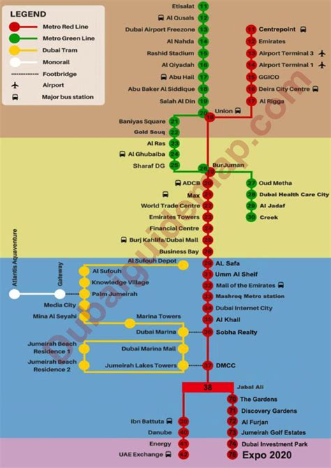 Dubai Red Line Metro Stations & Map 2023 🚇