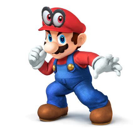 SSB4 Mario render with Super Mario Odyssey cap by PopCultureCorn on DeviantArt