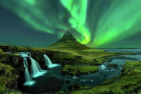 northern lights appear over Mount Kirkjufell with available as Framed Prints, Photos, Wall Art ...