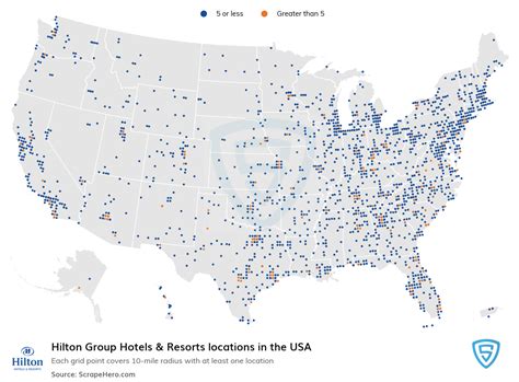 Hilton Hotels Locations Us Map