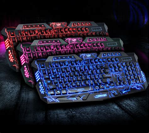 2015 New Red/purple/blue Backlights Mechanical Sense Gaming Keyboard PC ...