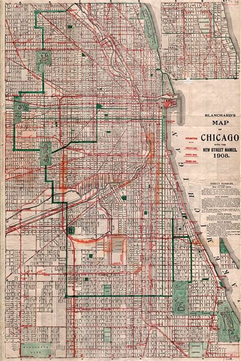 Map of Chicago IL 1908 Old Chicago map in 4 sizes by RobertsMaps | Chicago map, Map, Chicago history