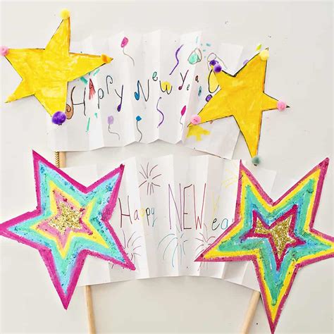 NEW YEAR SHOOTING STAR BANNER KIDS ART