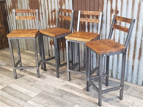 Industrial Style Bar Stools for High Poseur Tables Breakfast - Etsy UK