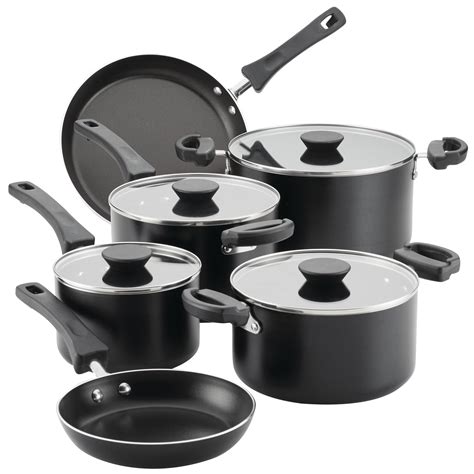 Farberware 10-Piece Neat Nest Space Saving Nonstick Pots and Pans Set ...