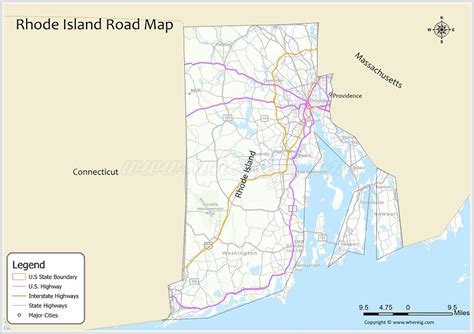 Rhode Island Road Map - Check road network of State Routes, US Highways ...