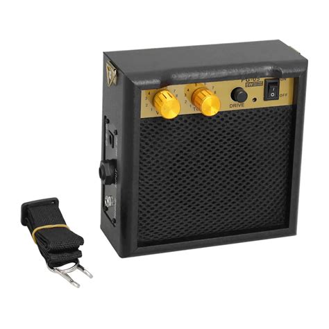 Portable Mini Guitar Amplifier Amp Speaker 5W with 3.5mm Headphone Output Supports Volume Tone ...