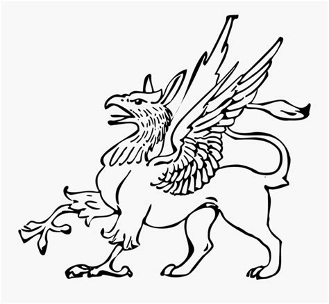 Griffin Line Art , Free Transparent Clipart - ClipartKey