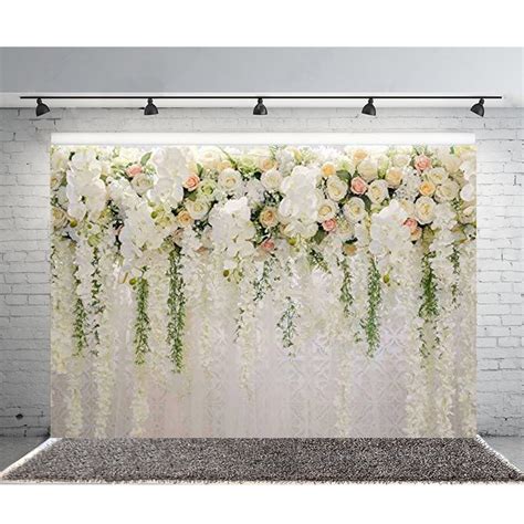 Electronics Romantic Plain Rose Floral Wedding Stage Backdrop 7x5ft ...