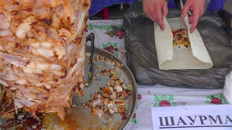 Azerbaijan Street Food. Huge Chicken Shawarma, Sheep Skewers and More Seen in Minsk, Belarus ...