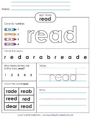 My Sight Word of the Day: Where - Worksheets Library