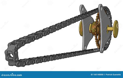 Chain Drive Mechanical Device Vector or Color Illustration Stock Vector ...