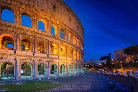 Ancient Roman Colosseum At Night