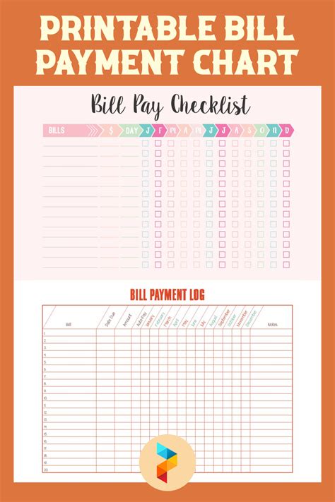 Printable Bill Chart